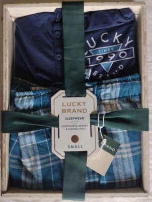 Lucky Brand Men's Small 2-Pc Pajama Henley and Flannel Pant Set - Image 1 of 4