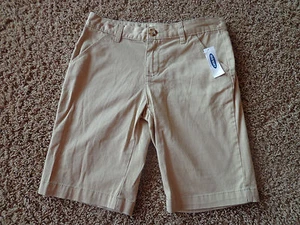 OLD NAVY girl's NWT sz 7 bermuda cotton/spandex khaki shorts w/adjustable waist - Picture 1 of 7