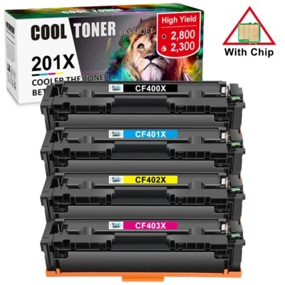 4 Stück Toner für HP 201X CF400X CF400A Color LaserJet Pro MFP M277dw M277 c6 M252dw - Bild 1 von 4
