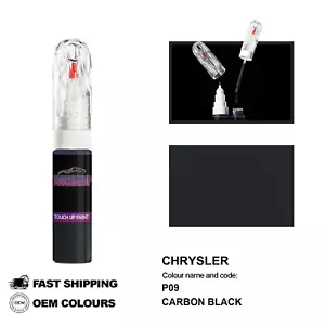 PARA CHRYSLER CARBON BLACK P09 Touch Up Paint Pen Brush Fix Kit Scratch Chip Set - Imagen 1 de 8