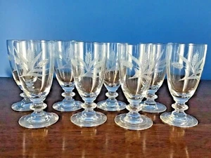 Hawkes Weizensäfte 8er Set signiert AMERIKANISCHES Glas mit Brillantschliff  - Bild 1 von 5
