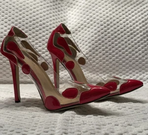 JOJO DECOLTE GATTO ROSSO E TRASPARENTE TACCO 4,5” MOLTO SEXY - Foto 1 di 12