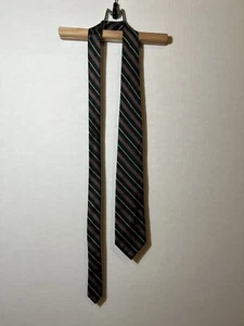 Corbata de seda para hombre Ferrell Reed verde púrpura a rayas hecha a mano tejida en Inglaterra - Imagen 1 de 8