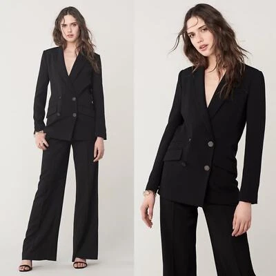 Blazer Diane Von Furstenberg Madison Doble Pecho Negro Talla 4  Foto 1 de 4