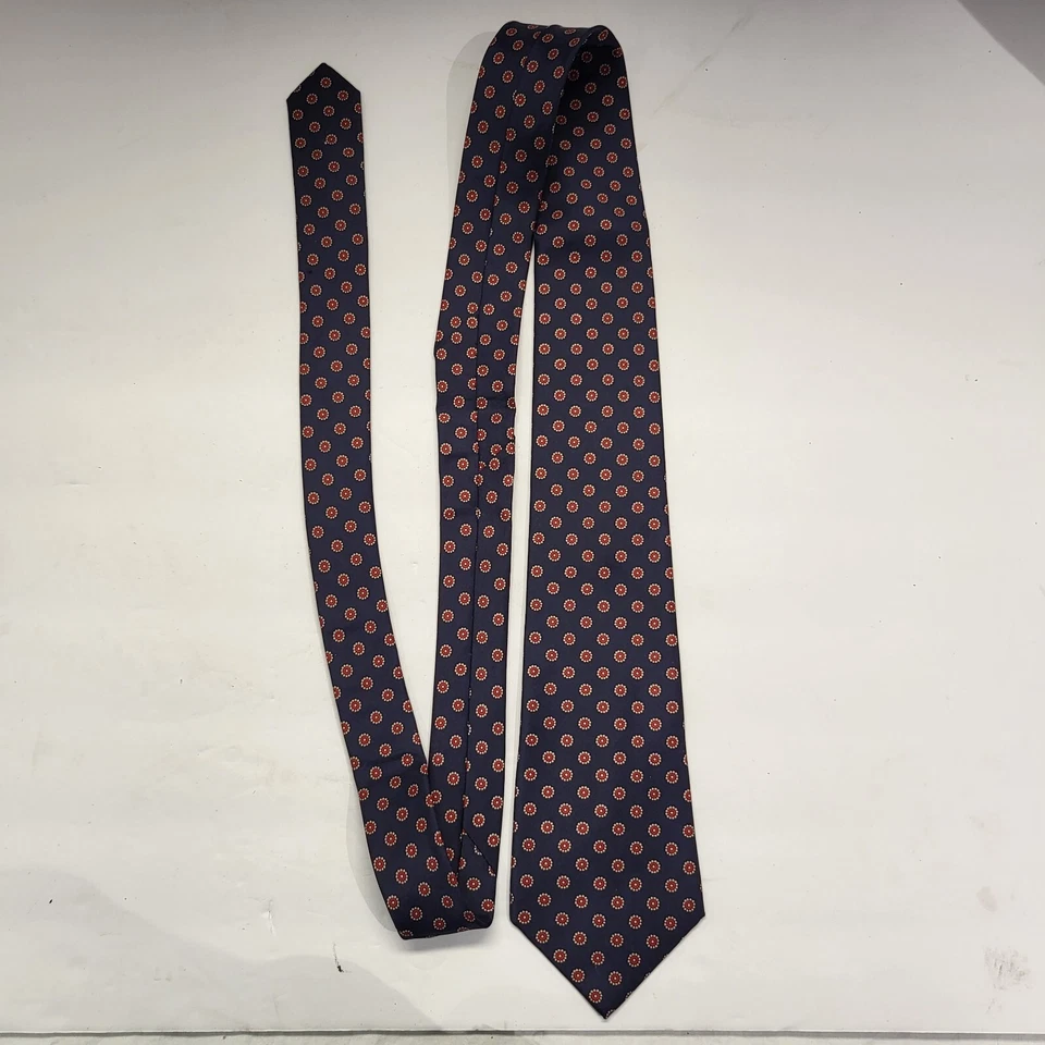 Corbata para hombre Geoffrey Beene 100 % tricel azul marino con puntos rojos 3,25" de ancho Foto 1 de 4