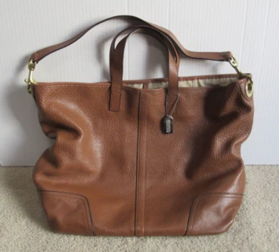 Vintage Coach #31328 Hadley Luxe Grain Brown Leather Duffle Shoulder Bag - Image 1 of 4