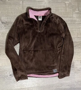 Women’s The North Face Fleece Pullover Brown And Pink Size Medium Soft - Picture 1 of 13