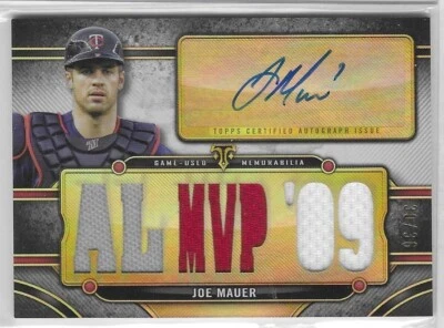 Joe Mauer 2024 Topps Triple Hilos Autógrafo Reliquias "Gemelos MVP" #30 ¡De solo 36! Foto 1 de 2