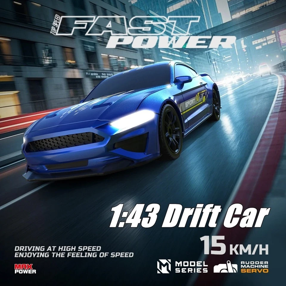 1:43 2.4G High speed Drift Rc Car 4WD Remote Control Car Mini RTR Racing Car - Image 1 of 4