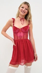 For Love & Lemons X Victoria’s Secret Clara Embroidered Slip Dress Size Small - Picture 1 of 9