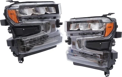 Pair LED Headlights HeadLamps Driver Passenger For 2019-2021 Chevrolet Silverado - Image 1 of 4