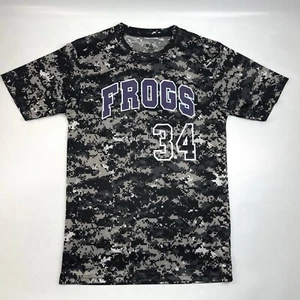 TCU Horned Frogs Athletic Gray Camo Military Baseball T-Shirt Jersey #34 Size S - Bild 1 von 11
