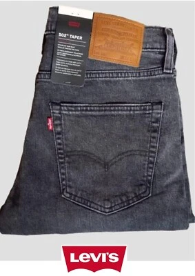 Levi's 502 Premium Taper Stretch Jeans 'Worn in-Black' (Grey) -(29507-1292)- NEW - Image 1 of 4