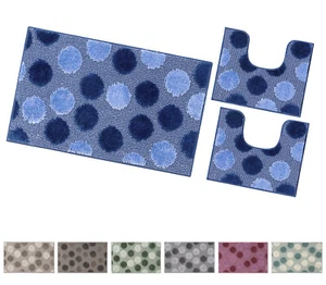 Badteppich Parure Set 3-teilig saugfähig weich rutschfest modern waschbar - Bild 1 von 11