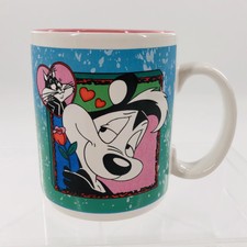 Pepe Le Pew Mug Cup Warner Bros Six Flags Penelope Kitty Vintage Rare Exclusive