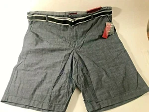 Alfani schmale Passform Herrenshorts Größe 38 Schrittlänge 11 Zoll marineblau Gürtel vorne flach Gürtel - Bild 1 von 6