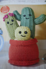 Knitting Pattern To Knit Lovely Pot Of  3 Cacti In D.K-8.75 ins tall