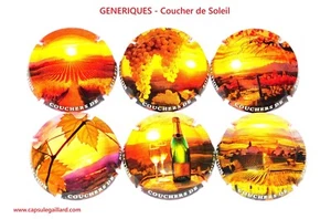 News - Série de 6 Capsules de champagne - GENERIQUE (Coucher de Soleil) - Afbeelding 1 van 1