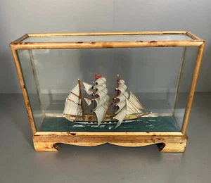 Diorama Schiff Maritim 3-Master Vintage Schaukasten - Bild 1 von 5