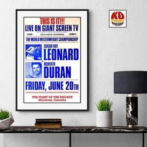 SUGAR RAY LEONARD vs ROBERTO DURAN (1): Original CCTV Boxkampf Poster AUKT - Bild 1 von 5