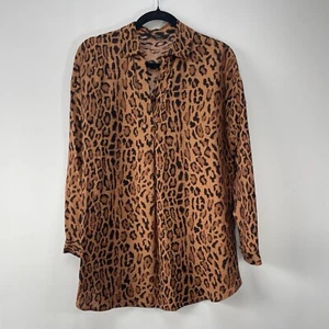 George Top Size 10 Leopard Print V Neck Lightweight - Picture 1 of 5