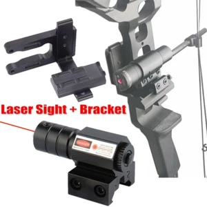 Archery Red Laser Sight Scope + Bracket Holder Set Compound Recurve Bow Shooting - Picture 1 of 13