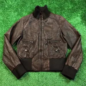 Levi's Lederjacke Herren mittelbraun durchgehender Reißverschluss Biker Outdoor echt Freizeit - Bild 1 von 18