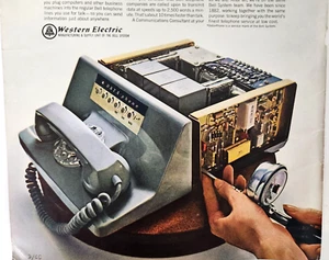 Teléfono de datos Bell System Western Electric vintage 1966 publicidad revista impresión - Imagen 1 de 7