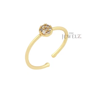 Anello bracciale aperto delicato disco diamante oro 14 carati 0,10 CT VS/F-G - The Jewelz - Foto 1 di 3