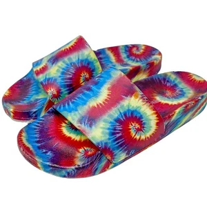 Sandalia Steve Madden Sofi Multicolor Tie Dye Slip On Slide, Usada en Excelente Condición, Talla 7 - Imagen 1 de 9
