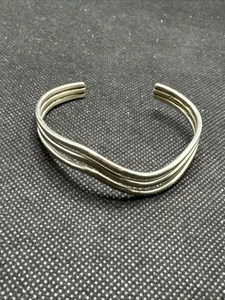 Sergio Lub Tri-Metal Copper Swirl Wave Cuff Bracelet with Brass and Silver C7 - Picture 1 of 11
