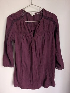 Fat Face Burgundy Long Sleeve Jersey T-shirt Size 8 (T35) - Picture 1 of 8