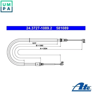 CABLE PULL PARKING BRAKE 24.3727-1089.2 FOR RENAULT LAGUNA/III/Sportour/Tourer - Picture 1 of 9