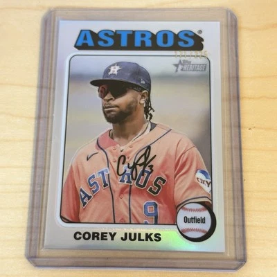 2024 Topps Heritage High Number Corey Julks Silver Chrome /225 #47 Astros - Image 1 of 3