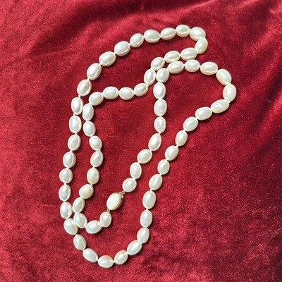 Elegante Collar de Perlas de Vidrio Anudado a Mano Declaración Ling Strand Boda 5387 B Foto 1 de 4