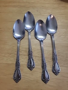 Set Of 4 ONEIDA Distinction Deluxe KENNETT SQUARE Stainless Tea Spoons - Picture 1 of 3