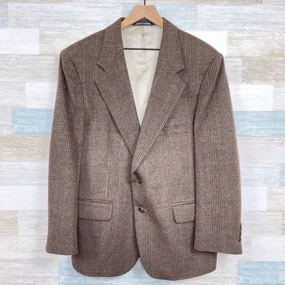 Abrigo Deportivo Savile Row Tweed Marrón Glen Check Lana Camello Mezcla Para Hombres 42S Foto 1 de 4