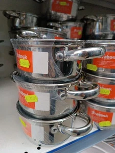 Pentole Acciaio Inox Frabosk Linea Argento Con Coperchio Incluso 13-15-19-20cm - Foto 1 di 8