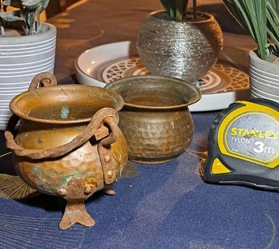 2 Mini chaudrons en cuivre Ancien - Photo 1/3