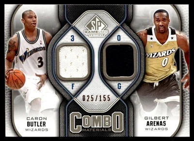 2009-10 SP Game Used Combo Materials Caron Butler/Gilbert Arenas 025/155 #CM-AB - Image 1 of 2