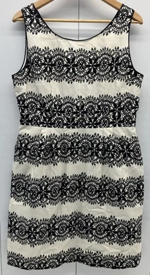 Kate Spade Womens Lola Dress Silk Blend Lined Size 10 Black White - Image 1 of 4