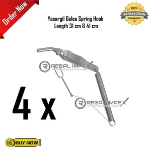 Yasargil Gelea Karabinerhaken Länge 31 cm & 41 cm 4-teiliges Set Chirurgische Instrumente - Bild 1 von 3