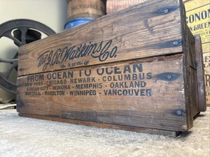 Antike Kiste J R Watkins Medizinkiste New York Chicago Columbus Winona Memphis - Bild 1 von 23