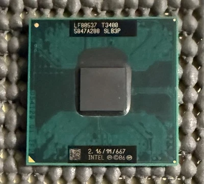 Intel Pentium Dual-Core T3400 2.16GHz Socket P Laptop Mobile CPU Processor SLB3P - Image 1 of 2