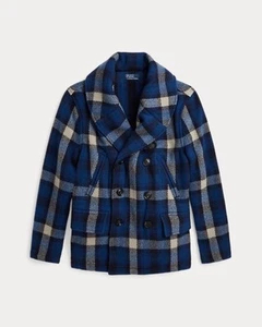 (NWT $725) Ralph Lauren Plaid Boys Wool-Blend Ranch Coat Sz M (10-12 Years) - Picture 1 of 10