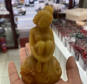 Nuova statua cinese antica giada naturale Huanglong nuda intagliata bellezza - Foto 1 di 1
