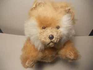 Oso de peluche vintage blanco tostado carnaval de pie años 80 10-1/2 poses paja alemana - Imagen 1 de 4