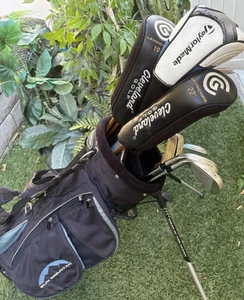 14PC Polished Golf Club Set TaylorMade Driver Wood Cleveland Irons New Balls - Picture 1 of 15