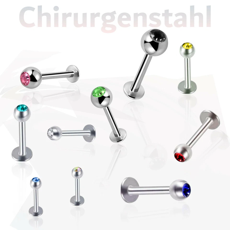Piercing Lippenpiercing Labret Ohr Lippe Helix Tragus Madonna  ++BLITZVERSAND++ - Bild 1 von 2