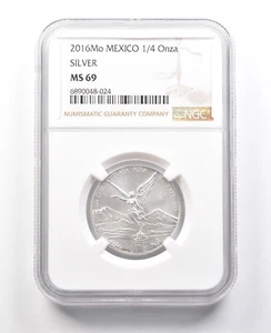 2016 Mo Mexico 1/4 Onza Silver Libertad MS69 NGC *3290 - Picture 1 of 3